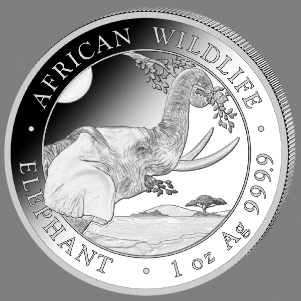 Somalia Elefant 1 Unze Silbermünze 2023