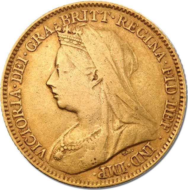 1/2 Pfund Sovereign Victoria Goldmünze | verschiedene Jahre