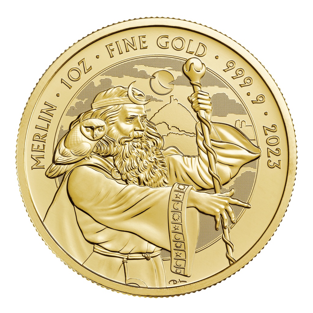 Myths and Legends &quot;Merlin&quot; 1 Unze Goldmünze 2023