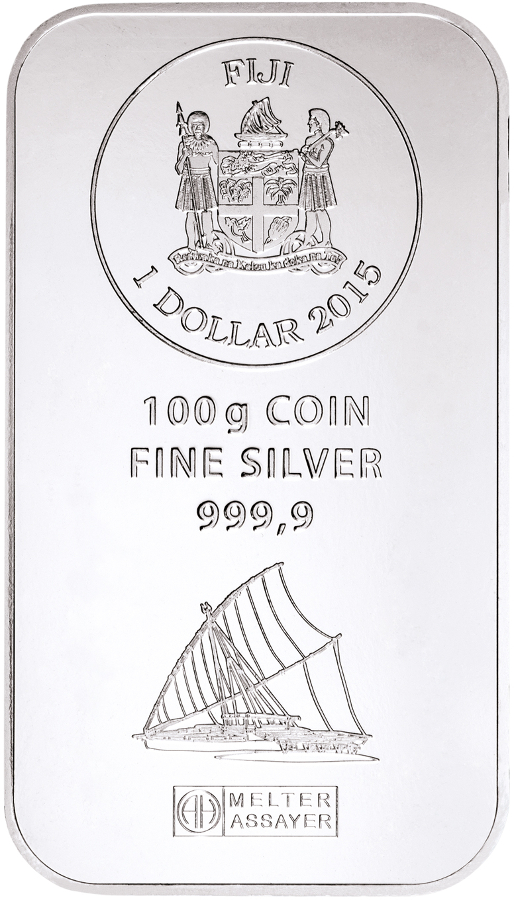 100 Gramm Fiji Silber Münzbarren differenzbesteuert