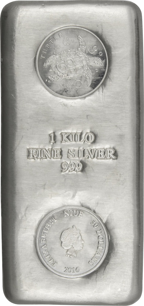 1 kilo Silber Münzbarren Niue Schildkröte 2016 - differenzbesteuert