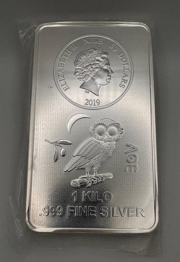 Niue Eule von Athen Münzbarren 1 Kilo Silber | differenzbesteuert