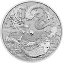 Australian "Chinese Myths & Legends" Drache und Koi 1 Unze Silbermünze 2023 differenzbesteuert