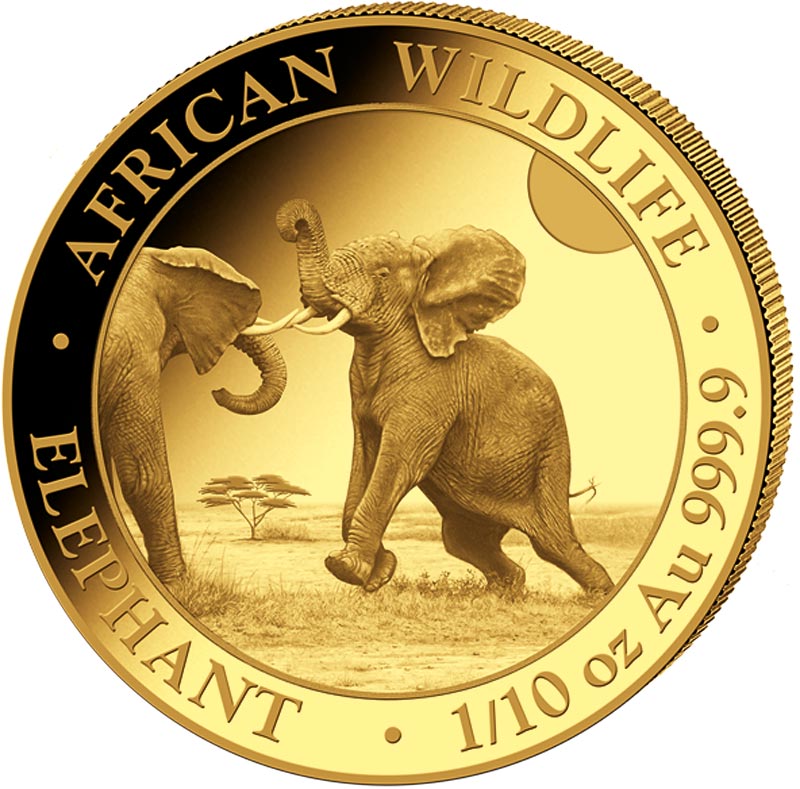 Somalia Elefant 1/10 Unze Goldmünze 2024