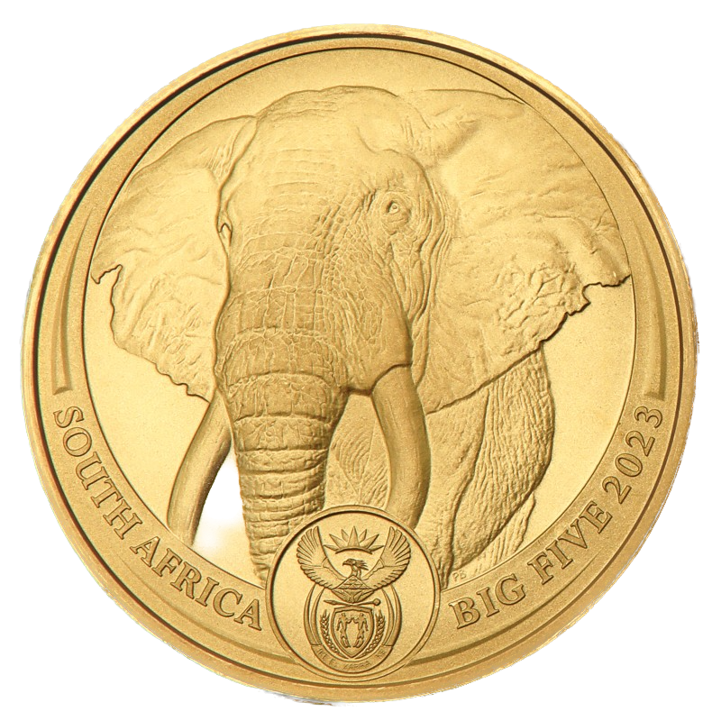 Südafrika Big Five - Elefant 1 Unze Goldmünze 2023