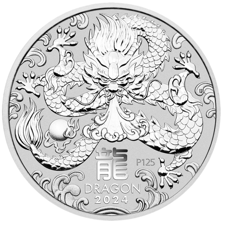 Lunar III Drache 1/2 Unze Silbermünze 2024 | differenzbesteuert