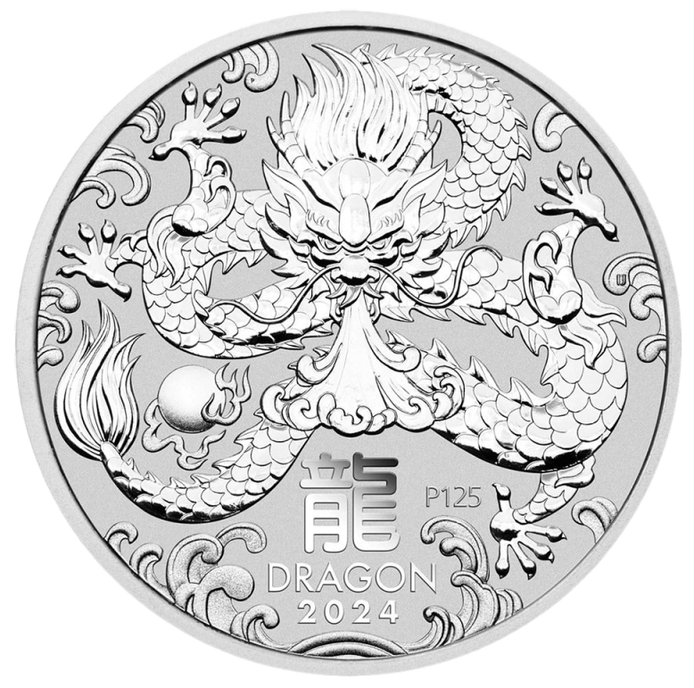 Lunar III Drache 2 Unzen Silbermünze 2024 | differenzbesteuert