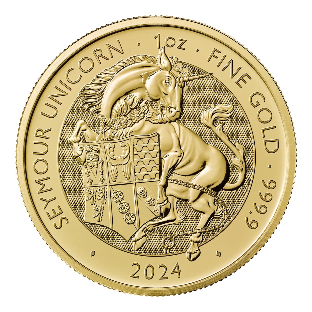 Tudor Beasts Seymour Unicorn 1 Unze Goldmünze 2024