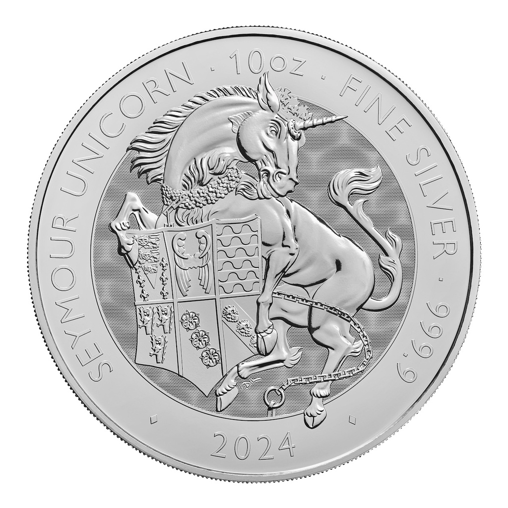 Tudor Beasts Seymour Unicorn 10 Unzen Silbermünze 2024