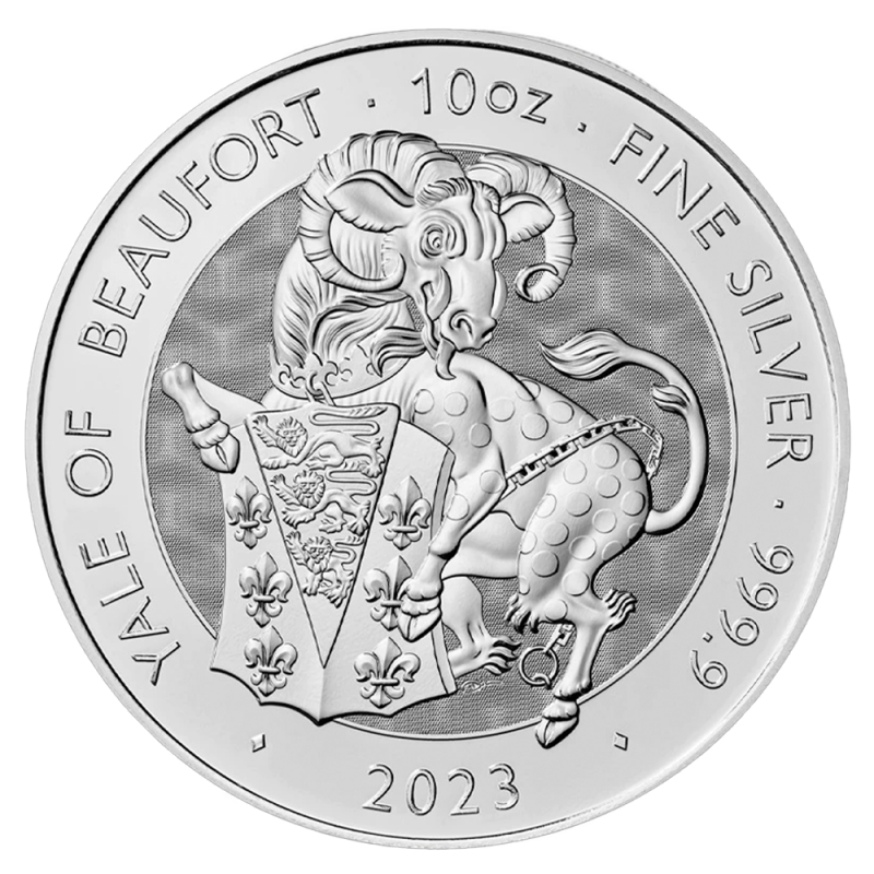 Tudor Beasts Yale of Beaufort 10 Unzen Silbermünze 2023 | differenzbesteuert