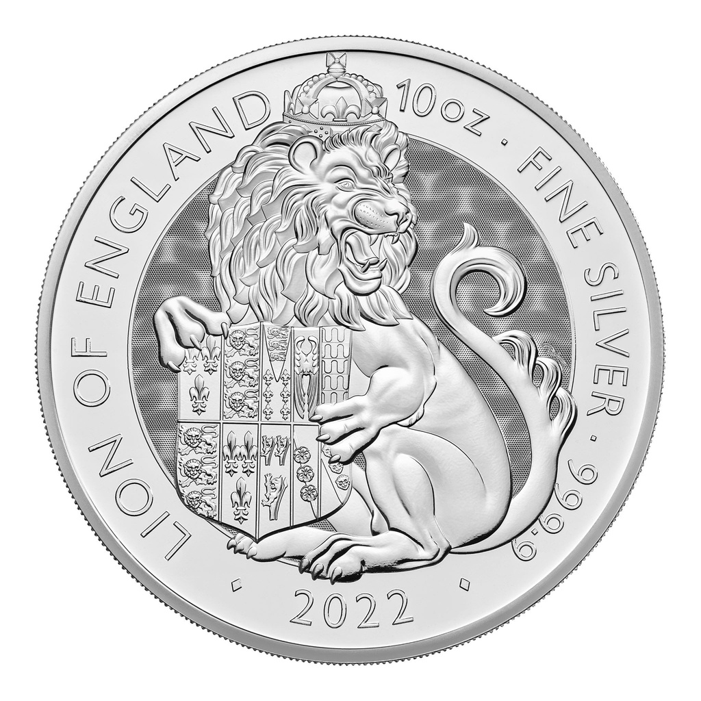 Tudor Beasts Lion of England 10 Unzen Silbermünze 2022