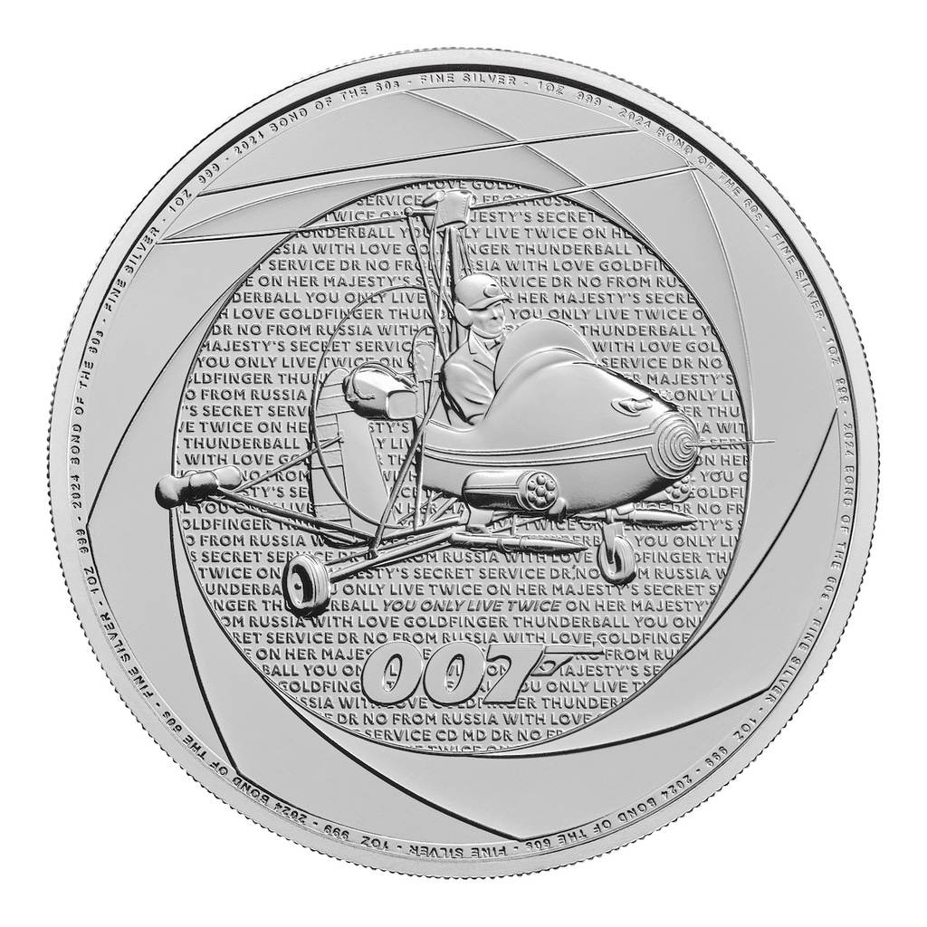 James Bond Sechs Jahrzehnte 007 - Bond of the 60s "Little Nellie" 1 Unze Silbermünze 2024 | differenzbesteuert