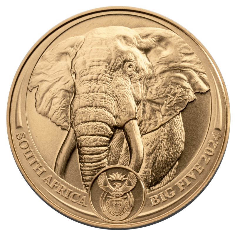 Südafrika Big Five - Elefant 1 Unze Goldmünze 2024