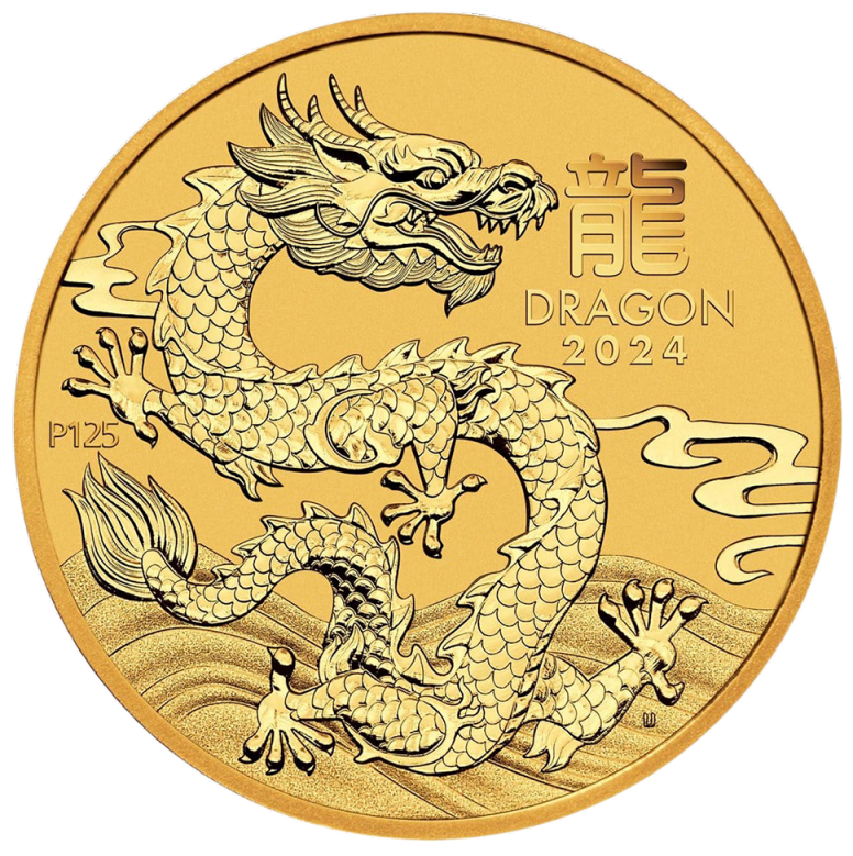 Lunar III Drache 2 Unzen Goldmünze 2024