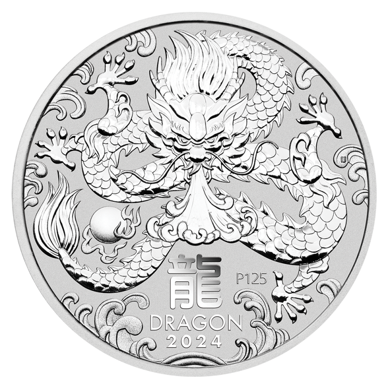 Lunar III Drache 5 Unzen Silbermünze 2024 | differenzbesteuert