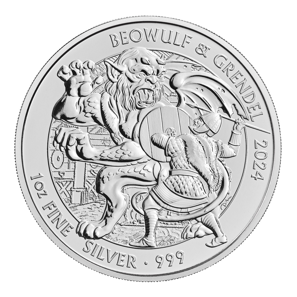 Myths and Legends "Beowulf and Grendel" 1 Unze Silbermünze 2024 | differenzbesteuert