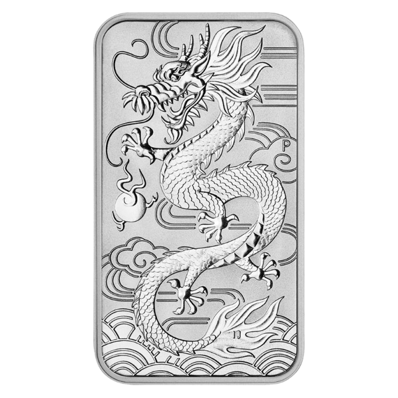 Drache rechteckig 1oz Silbermünze 2018 differenzbesteuert