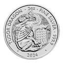 Tudor Beasts Tudor Dragon 2 Unzen Silbermünze 2024 | differenzbesteuert