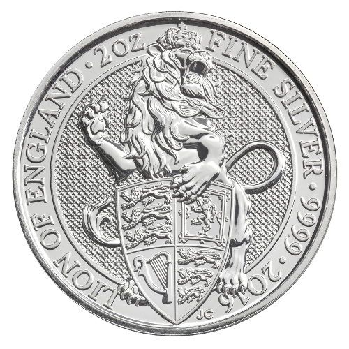 Queen's Beasts Löwe von England 2oz Silbermünze 2016 differenzbesteuert 