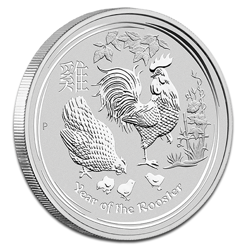 Lunar II Hahn 1 Kilo Silbermünze 2017 | differenzbesteuert