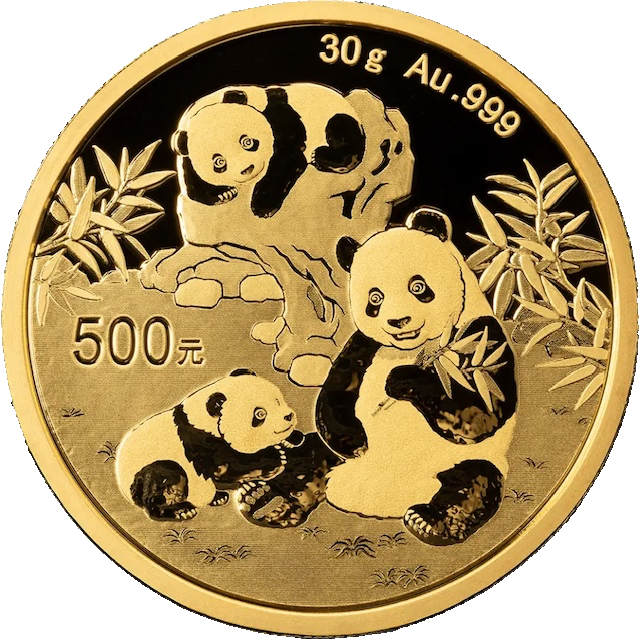 China Panda 30g Goldmünze 2025