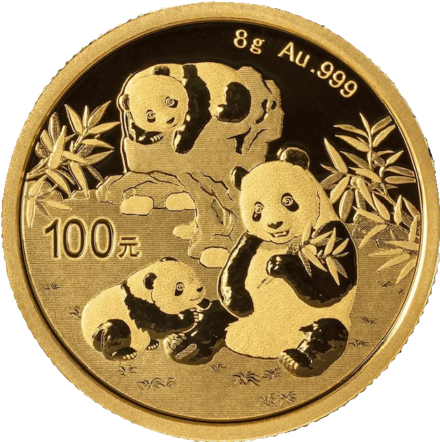 China Panda 8g Goldmünze 2025