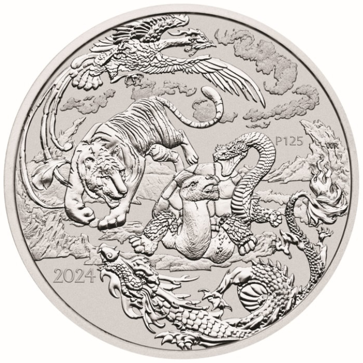 Australian "Chinese Myths & Legends" Four Guardians 1 Unze Silbermünze 2024 | differenzbesteuert