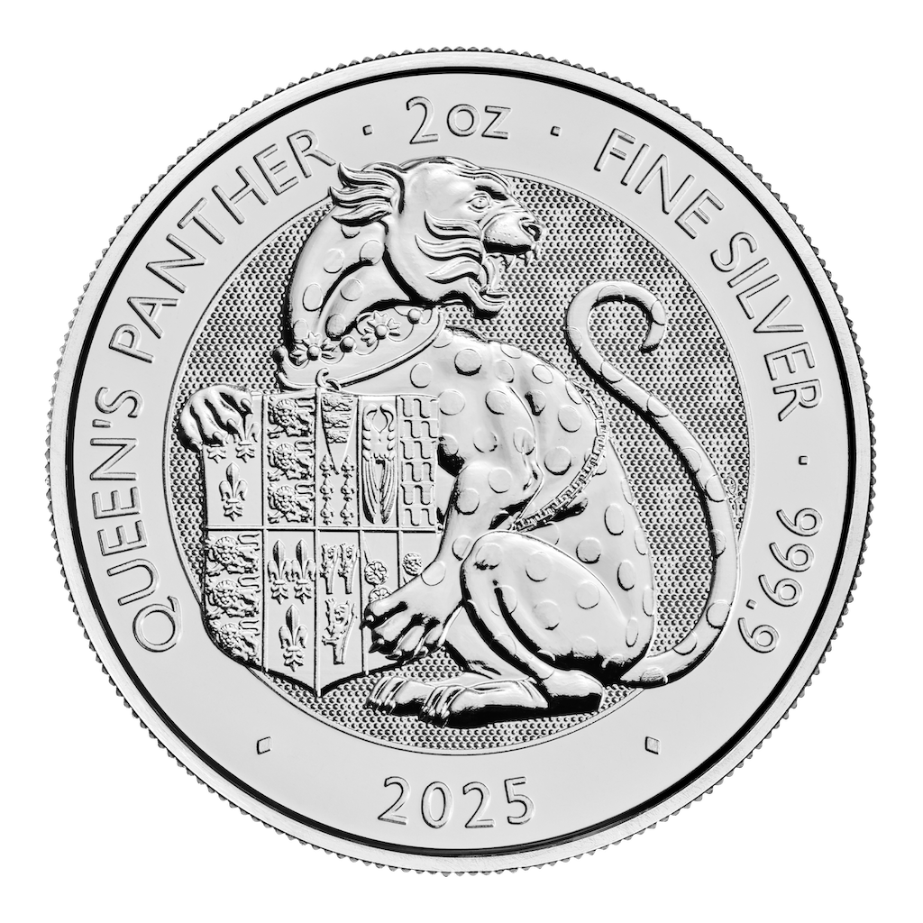 Tudor Beasts Queen's Panther 2 Unzen Silbermünze 2025 | differenzbesteuert