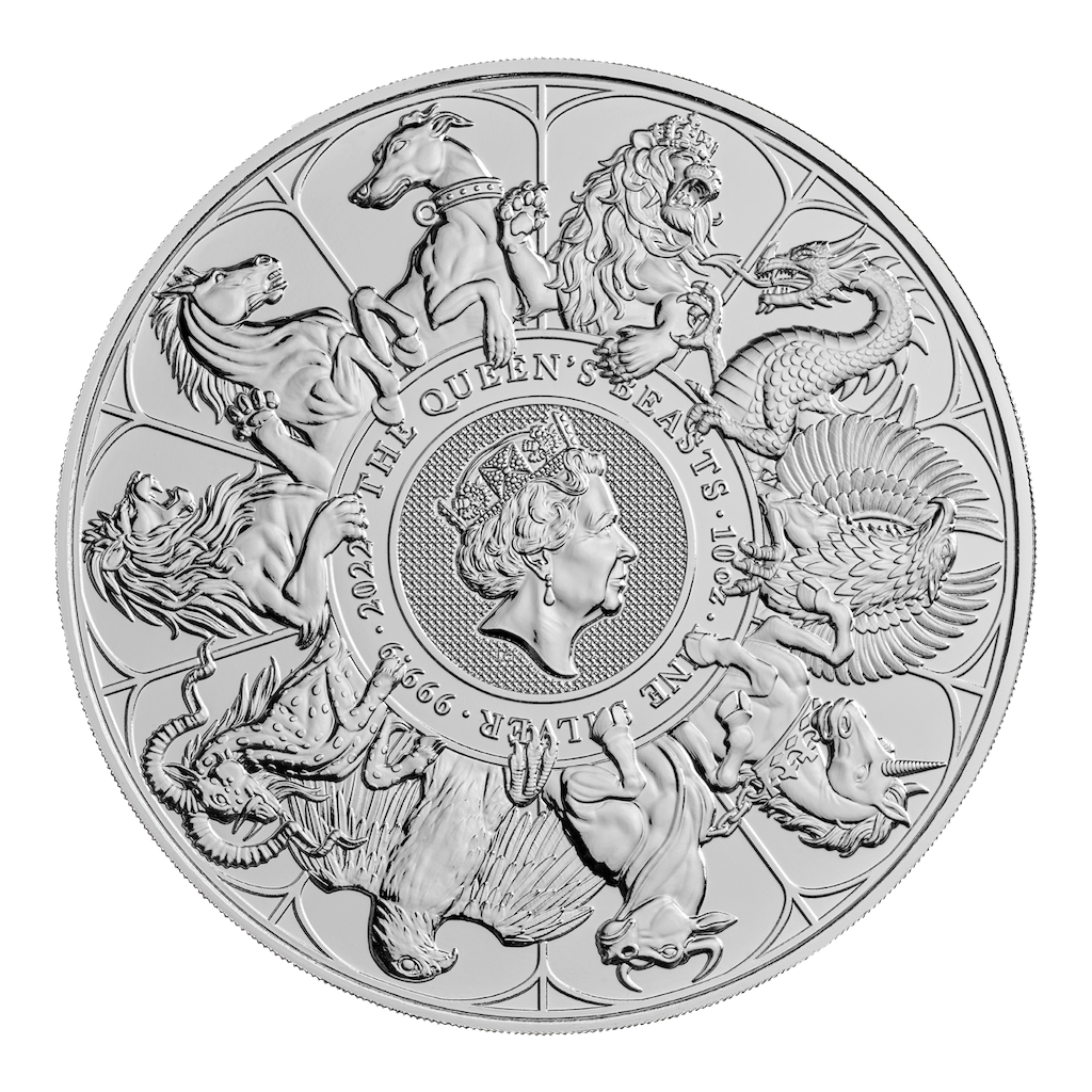 Queen's Beasts Completer 10 Unzen Silbermünze 2022 | differenzbesteuert