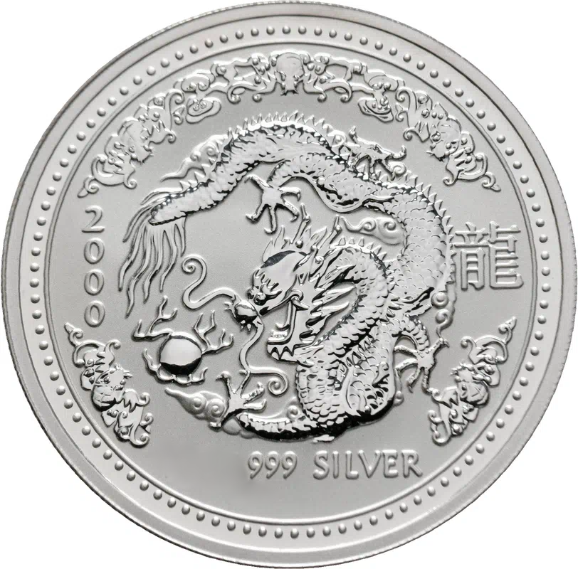 Lunar I Drache 1 Unze Silbermünze 2000 | differenzbesteuert