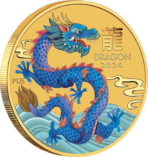 Lunar III Drache 1/20 Unze Goldmünze 2024 | coloriert