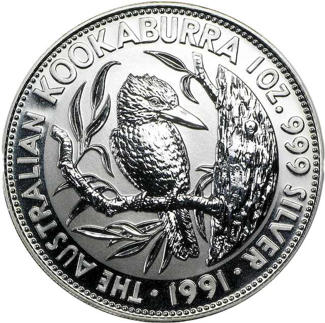 Kookaburra 1 Unze Silbermünze 1991 differenzbesteuert