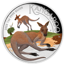 Australien Känguru 1 Unze Silbermünze 2025 coloriert Polierte Platte - High Relief
