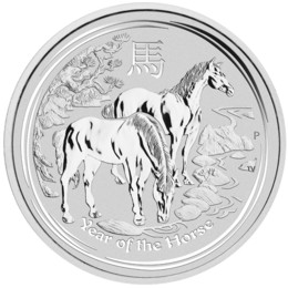 Lunar II Pferd 2 Unzen Silbermünze 2014 | differenzbesteuert