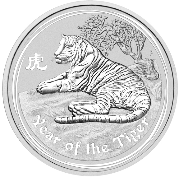 Lunar II Tiger 2 Unzen Silbermünze 2010 | differenzbesteuert