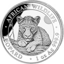 Somalia African Wildlife Leopard 1 Unze Silbermünze 2025