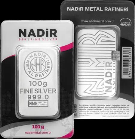100 Gramm Silberbarren | Nadir Metal Rafineri
