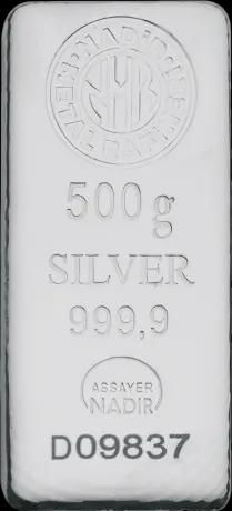 500 Gramm Silberbarren | Nadir Metal Rafineri