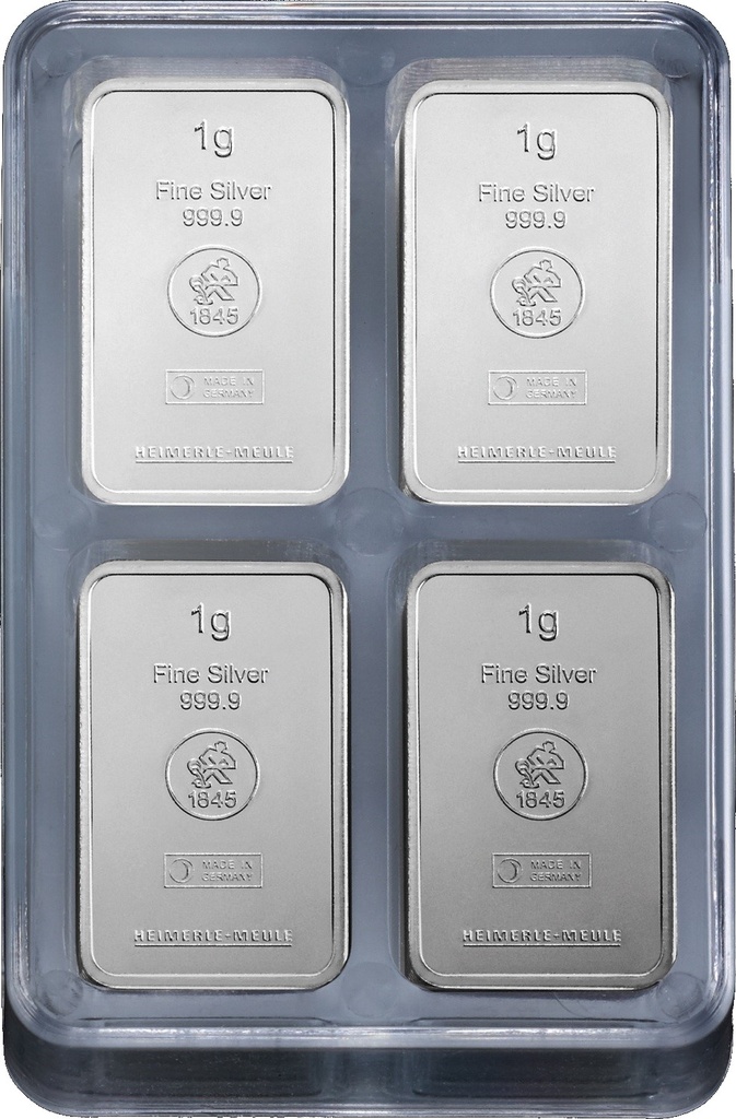 100 x 1g Silberbarren | Heimerle + Meule UnityBox