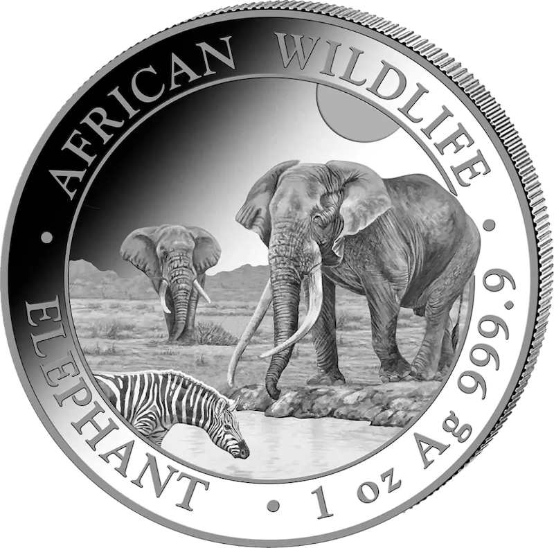 Somalia Elefant 1 Unze Silbermünze 2026