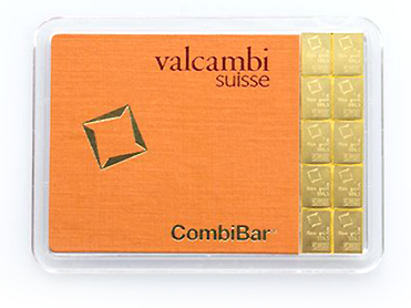10 x 1g Gold Tafelbarren/CombiBar