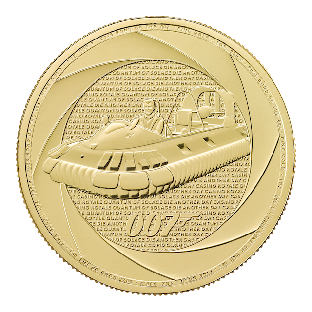 James Bond Sechs Jahrzehnte 007 - Bond of the 2000s "Hovercraft"- 1 Unze Goldmünze 2025