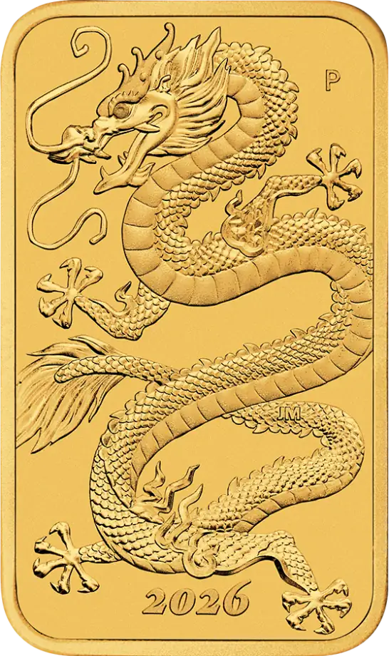 Drache 1 Unze Goldmünze rechteckig 2026