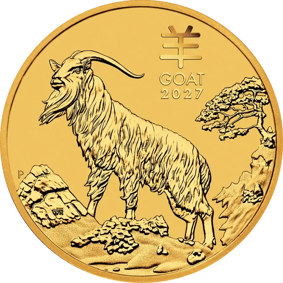 Lunar III Ziege 2 Unzen Goldmünze 2027