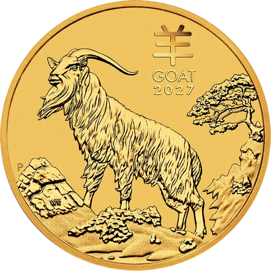 Lunar III Ziege 1 Unze Goldmünze 2027