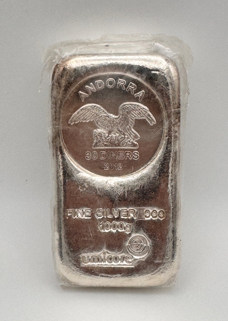 Umicore Andorra Münzbarren 1 Kilo Silber differenzbesteuert