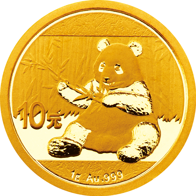 China Panda 1g Goldmünze 2017