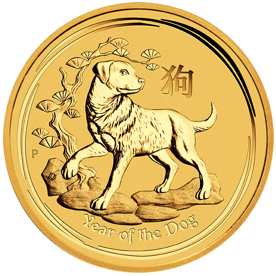 Lunar II Hund 1/10oz Goldmünze 2018