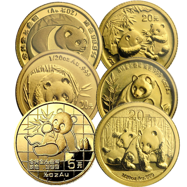 China Panda 1/20 Unze Goldmünze | verschiedene Jahre