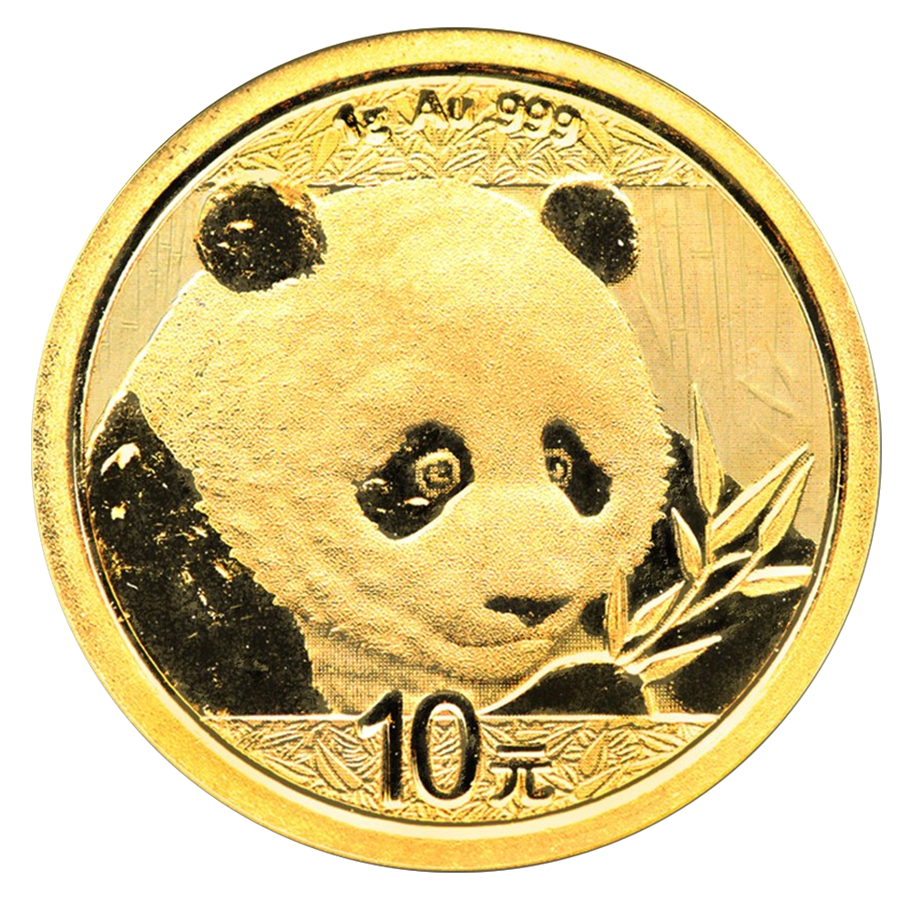 China Panda 1g Goldmünze 2018